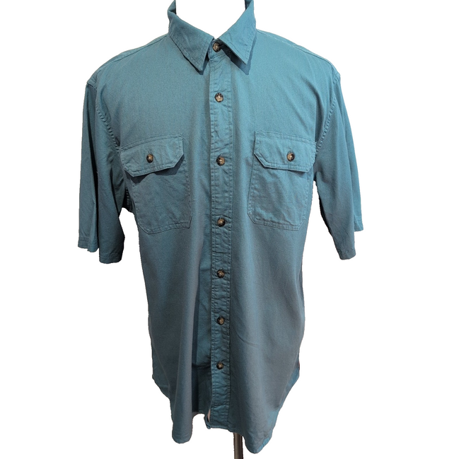 Chemise Wrangler Manches Courtes Verte à Poches Stretch Taille L