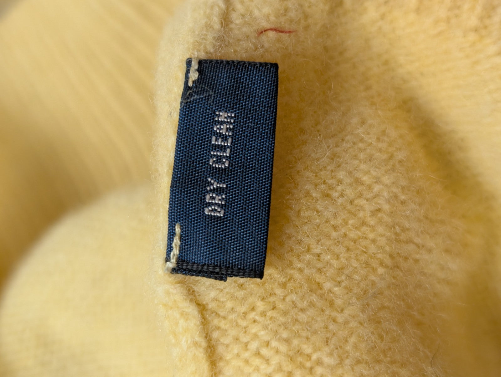 Pull Polo Ralph Lauren Jaune Logo Bleu Marine - 100% Laine d'Agneau S/M (ajusté)