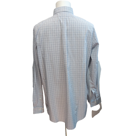 Chemise Brooks Brothers XL/XXL Bleu Carreaux 100% Coton manches longues