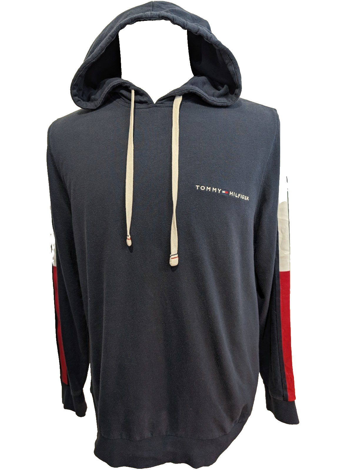 Sweat Fin à Capuche Tommy Hilfiger Bleu Marine - Logo Brodé - Taille M