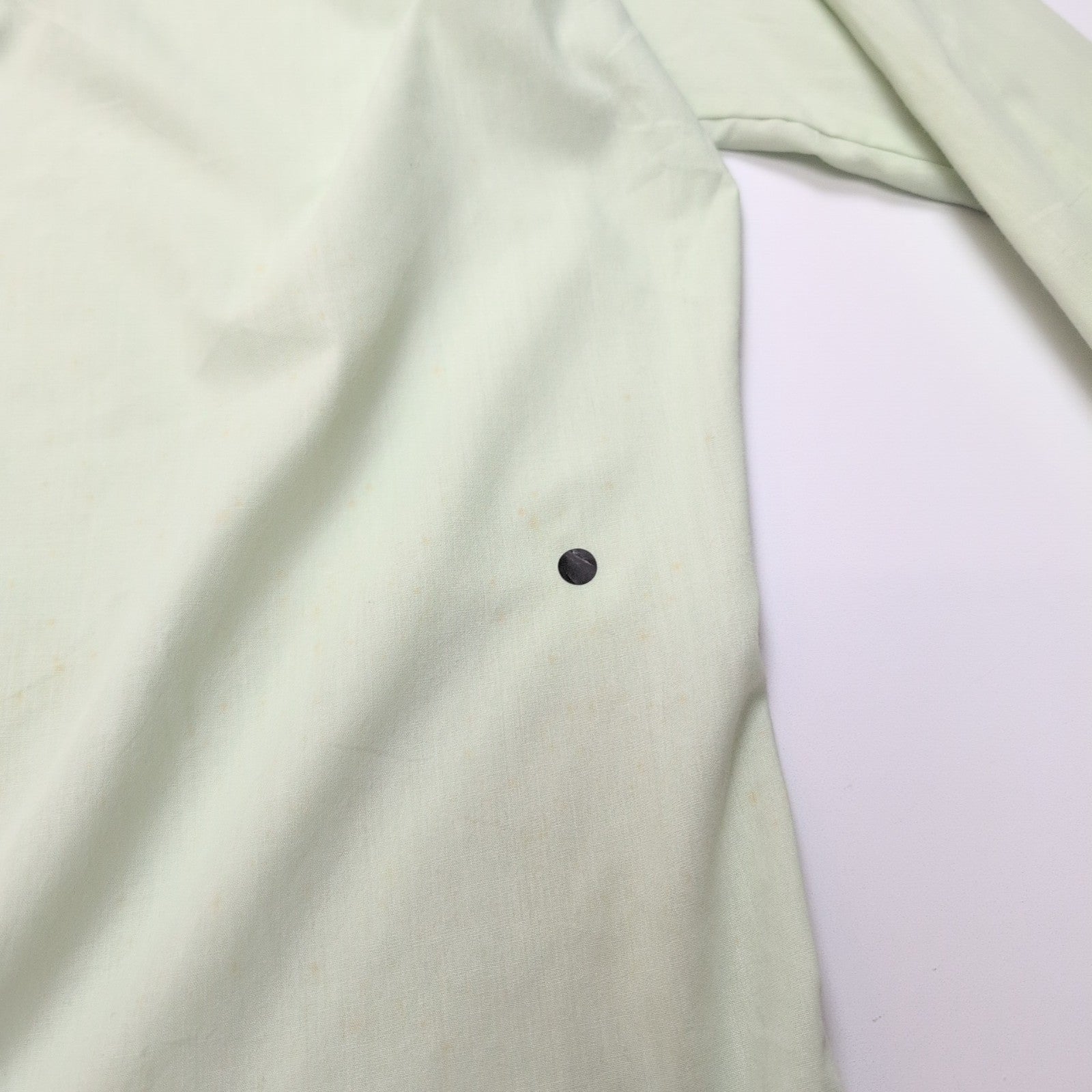 Chemise Montgomery Ward M/L Vert Pastel Col Pointe Made in Korea Vintage