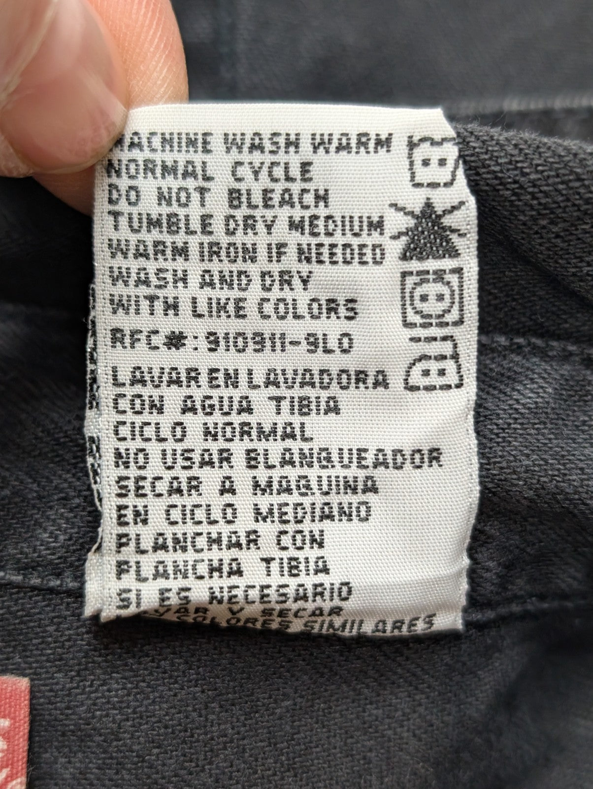 Chemise LEVI'S Jean Denim Noir Manches Longues Boutons Métal - Taille XL / XXL