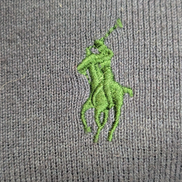 Pull Polo Ralph Lauren L bleu marine col V 100% Pima Cotton logo vert