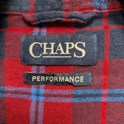 CHAPS Flanelle Rouge Bleu Marine S Logo Brodé EE VINTAGE 100% Coton | 321S