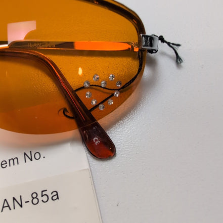 Lunettes de soleil Y2K Aesthetic Cœur Strass Teintées Orange Ambre