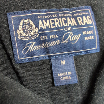 Chemise Hawaïenne American RAG Rayonne Noir Motif Palmiers Bleu M
