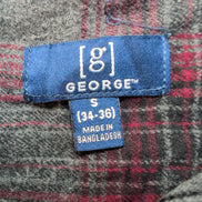 Chemise George S Flanelle Carreaux Rouge Gris 2 Poches manches longues