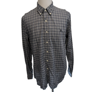 Chemise Ralph Lauren XL Gris Carreaux Classic Fit Logo Noir Button Down Shirt