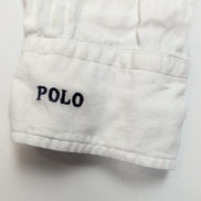 Chemise Polo Ralph Lauren L 100% Lin Blanche QR Code Broderie Poignet