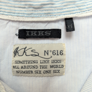 Chemise IKKS femme XS bleu à rayures cintrée 100% coton 2 poches