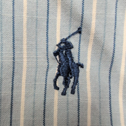 Chemise Ralph Lauren L Vintage Rayures Bleu Blanc Brodée Classic Fit Button Down