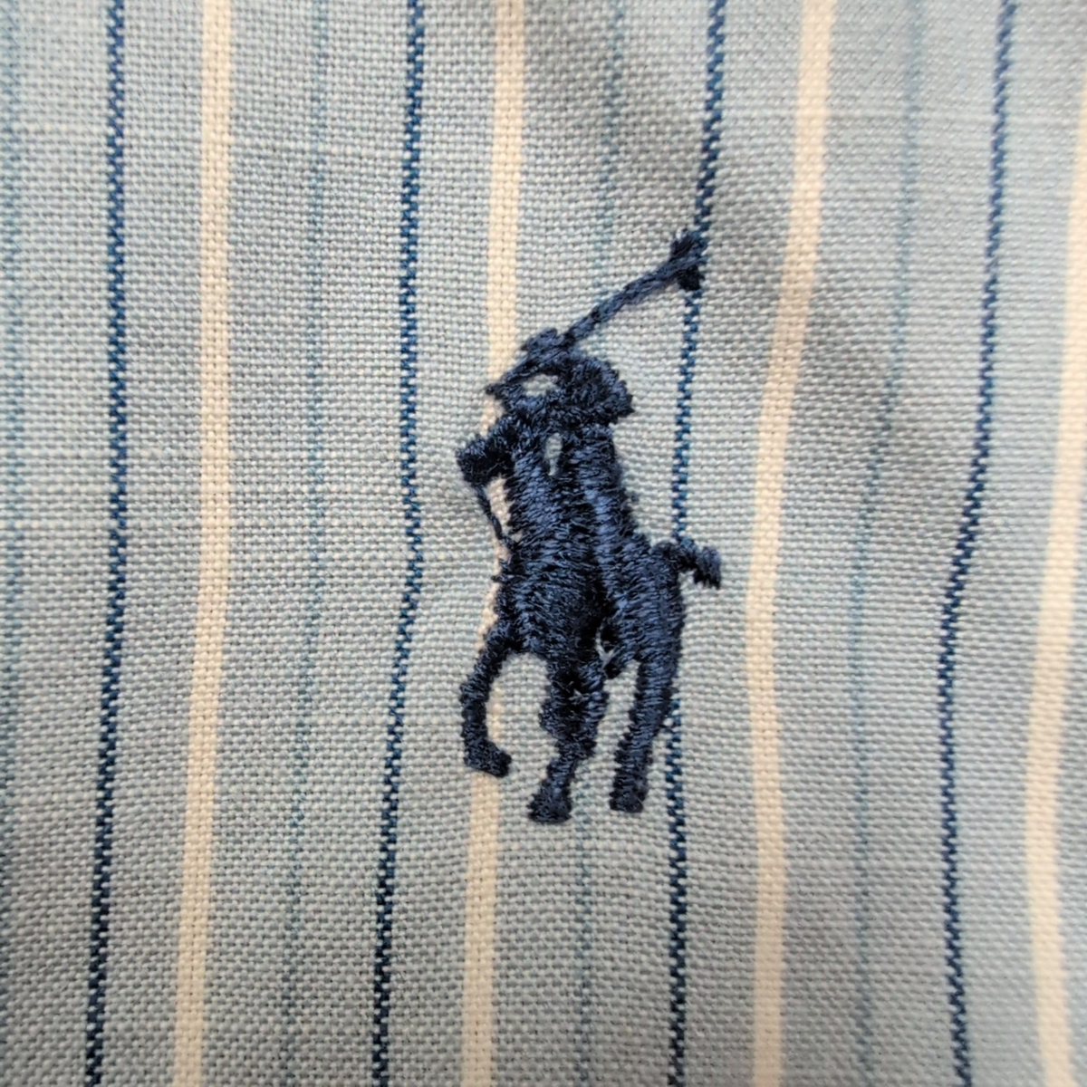 Chemise Ralph Lauren L Vintage Rayures Bleu Blanc Brodée Classic Fit Button Down