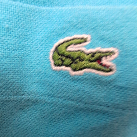 Chemise Lacoste 42 XL Bleu Ciel Uni 100% Coton Logo manches longues