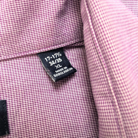 Chemise Chaps bordeaux micro carreaux manches longues 1 poche XL