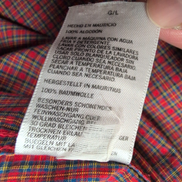 Nautica Chemise Rouge Foncé Carreaux Manches Longues 100% Coton Homme L