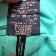 Chemise Ralph Lauren Femme Turquoise Slim Fit T6 XS Logo Ton sur Ton