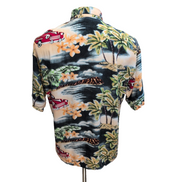 Chemise Hawaïenne XL 100% Rayonne Palmiers Voitures Multicolore