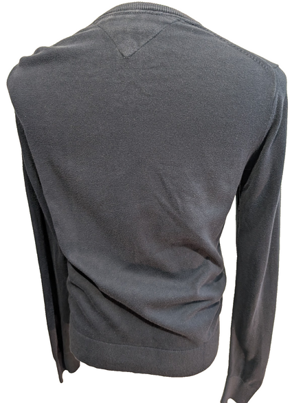 Pull Tommy Hilfiger - Col V - Bleu Marine - Premium Cotton - Taille S