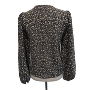 Haut Femme Vero Moda Taille XS Noir Fleuri Blanc Manches Bouffantes Neuf