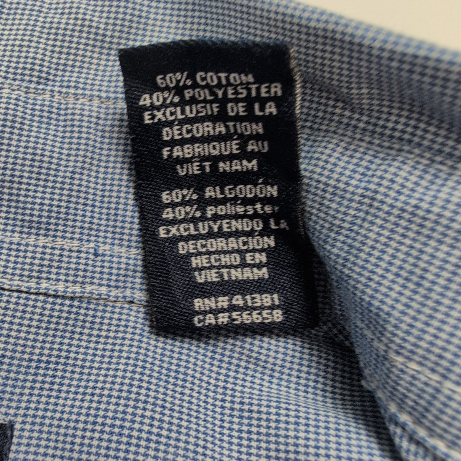 Chemise CHAPS bleue unie 1 poche manches courtes taille L homme