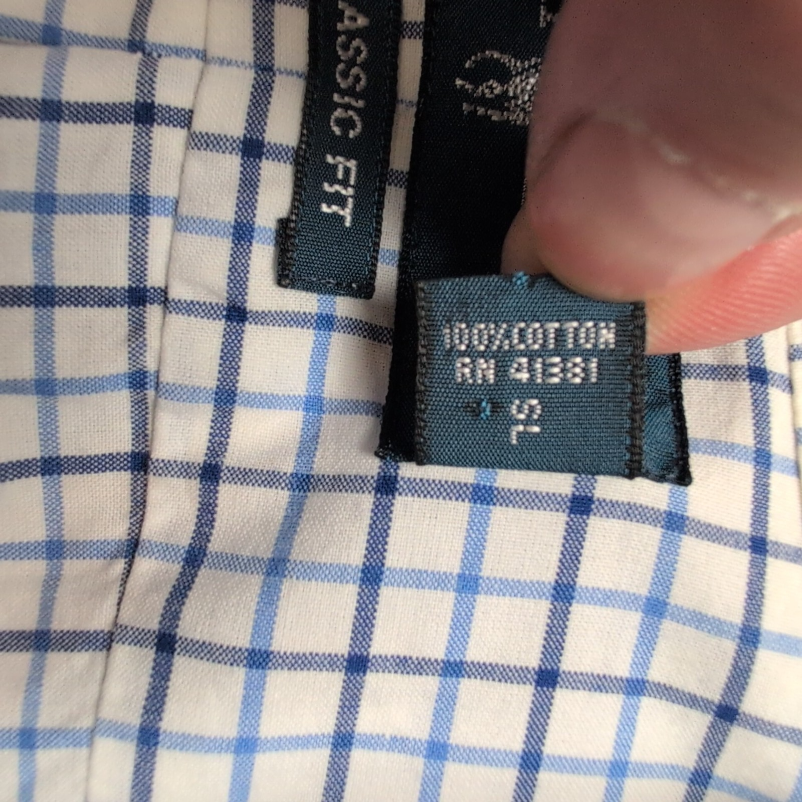 Chemise Ralph Lauren Classic Fit S Blanc Bleu Carreaux Manches Longues
