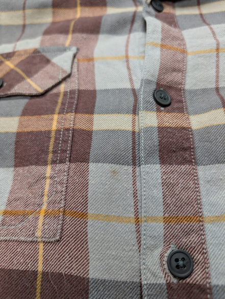 🏔️ Chemise COLUMBIA Taille L Flanelle Outdoor Carreaux Marron 2 poches