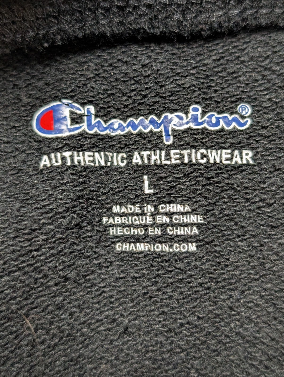 Short Coton Noir Champion Grand Logo Brodé Taille S 3 Poches