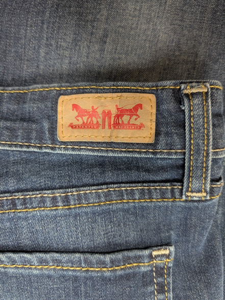 Jean Levi's 518 Femme Bleu Super Low Bootcut Flare W31 L32 Vintage