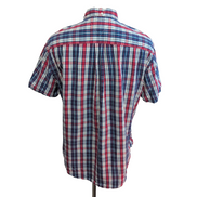 Chemise Tommy Hilfiger Manche Courte Bleue Blanche Rouge Carreaux Taille XL Une