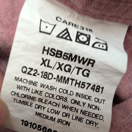 Chemise Wrangler Comfort Flex Bordeaux Manches Courtes 2 Poches XL