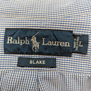 Chemise Polo Ralph Lauren Shirt Blake XL Vichy Bleu Blanc Logo Marine Button Dow