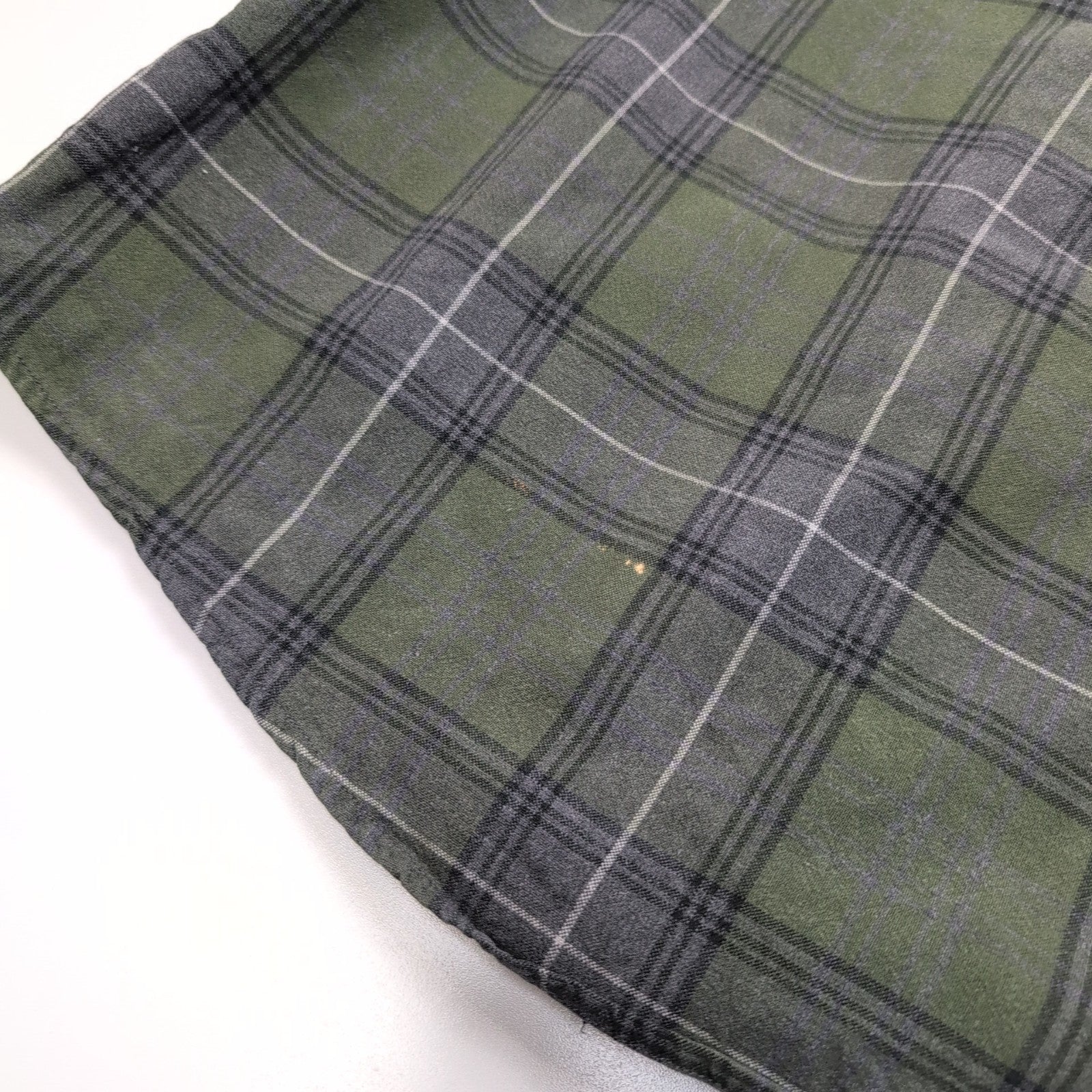 Chemise L.L. Bean kaki à carreaux 1 poche taille L manches longues #218e