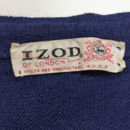 Gilet acrylique Izod Lacoste USA Bleu Vintage M Manches Retroussables | 536WSR
