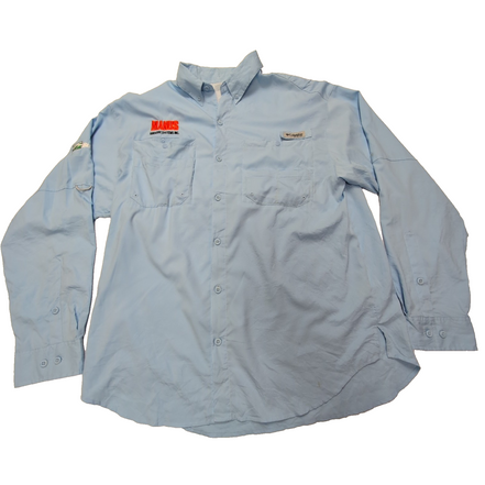 Chemise Columbia PFG bleue uni taille XXL #91e