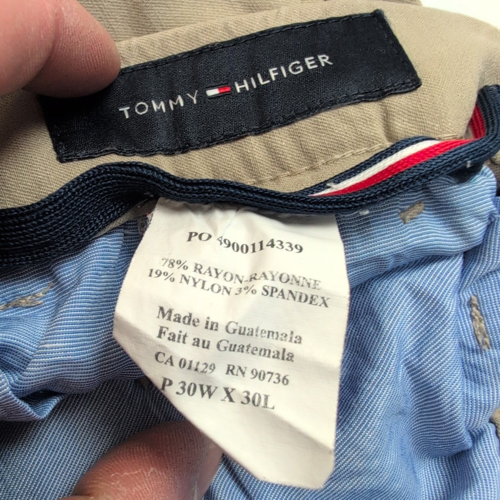Pantalon chino Tommy Hilfiger crème ultra stretch taille W30xL30 FR40 #56ct