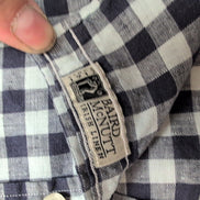 Chemise Brooks Brothers Milano Fit M Bleu Marine Carreaux 100% Lin