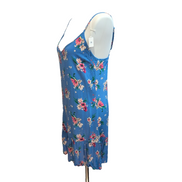 Robe d'été Fleurie Bleue Rayonne Bretelles Réglables XS/S