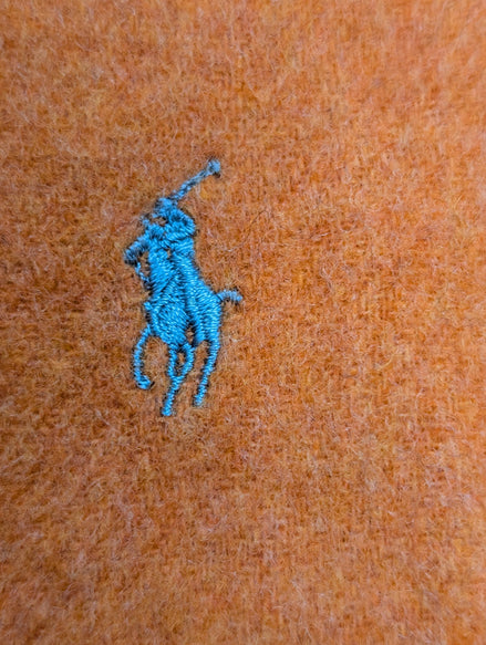 Écharpe Polo Ralph Lauren Orange 100% Laine d'Agneau Italie Argent