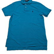 Polo manches courtes Polo Ralph Lauren M bleu turquoise logo marine Custom Fit