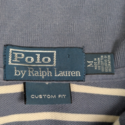 Polo manches courtes Polo Ralph Lauren M bleu rayures écrues logo jaune Custom 