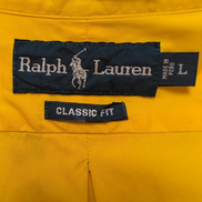 Chemise Ralph Lauren Classic Fit L Jaune Made in Peru Sans Logo Coton