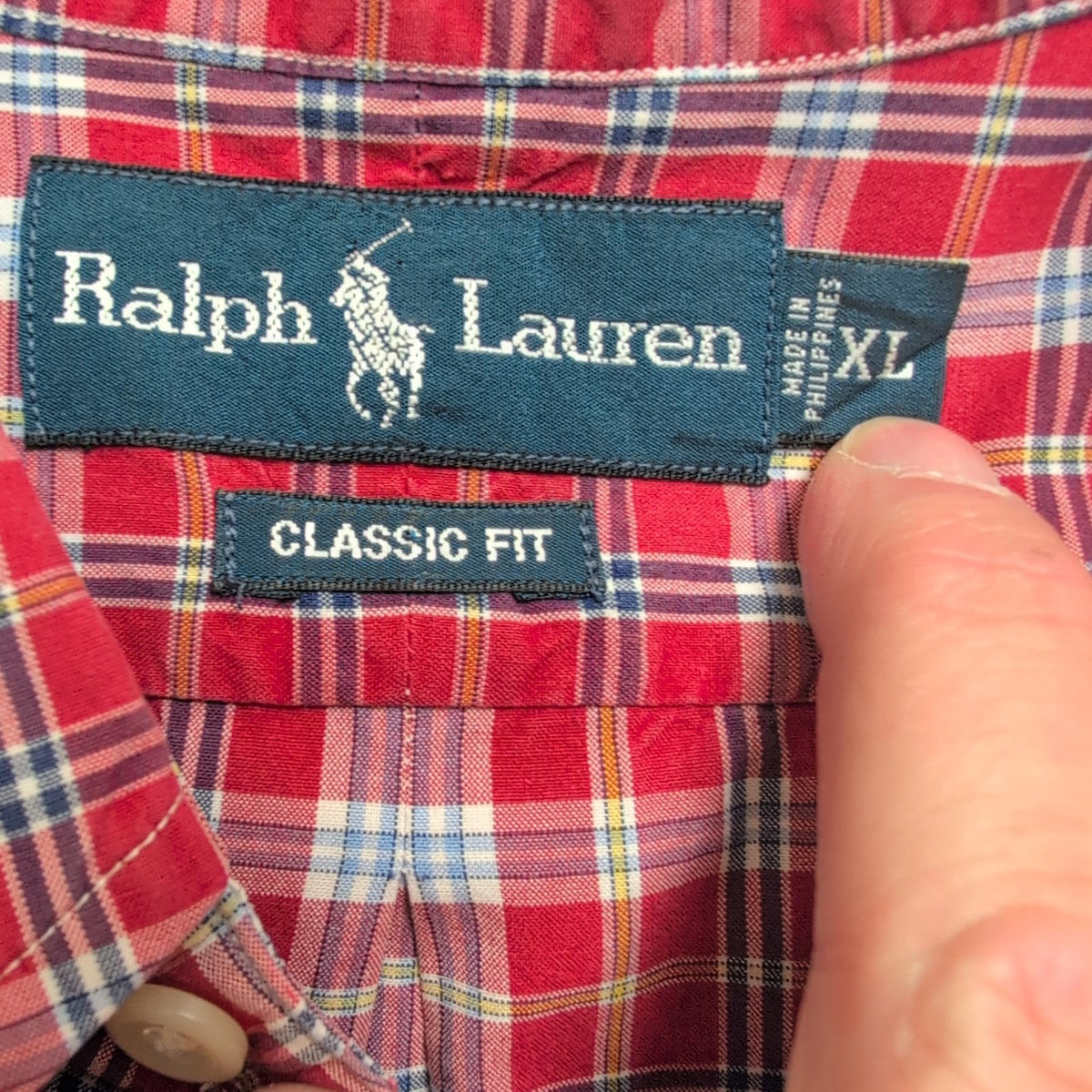 Chemise Ralph Lauren Classic Fit XL Rouge Carreaux Manches Courtes