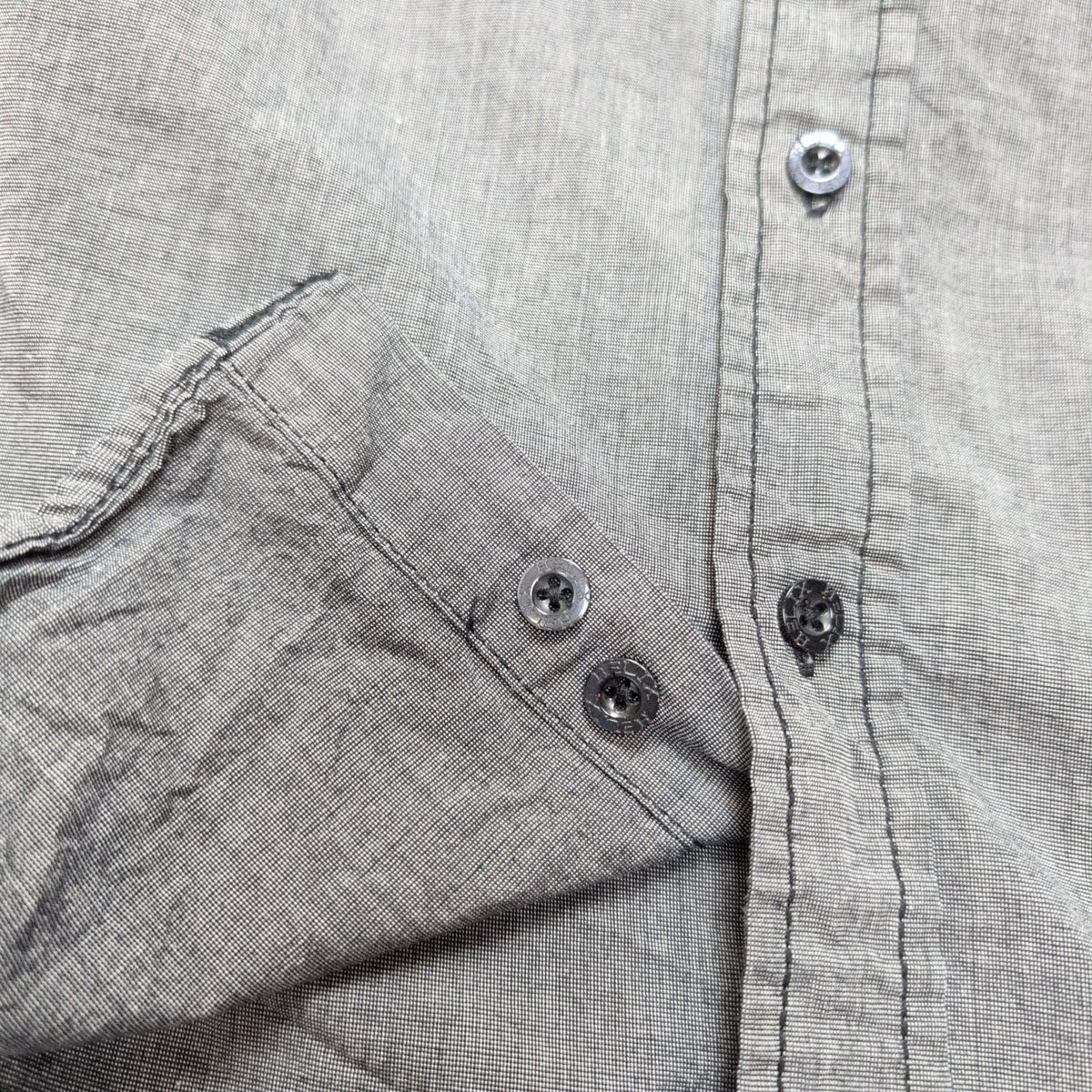 Chemise Helix S Gris Foncé Western 100% Coton Manches Retractables