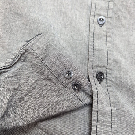 Chemise Helix S Gris Foncé Western 100% Coton Manches Retractables