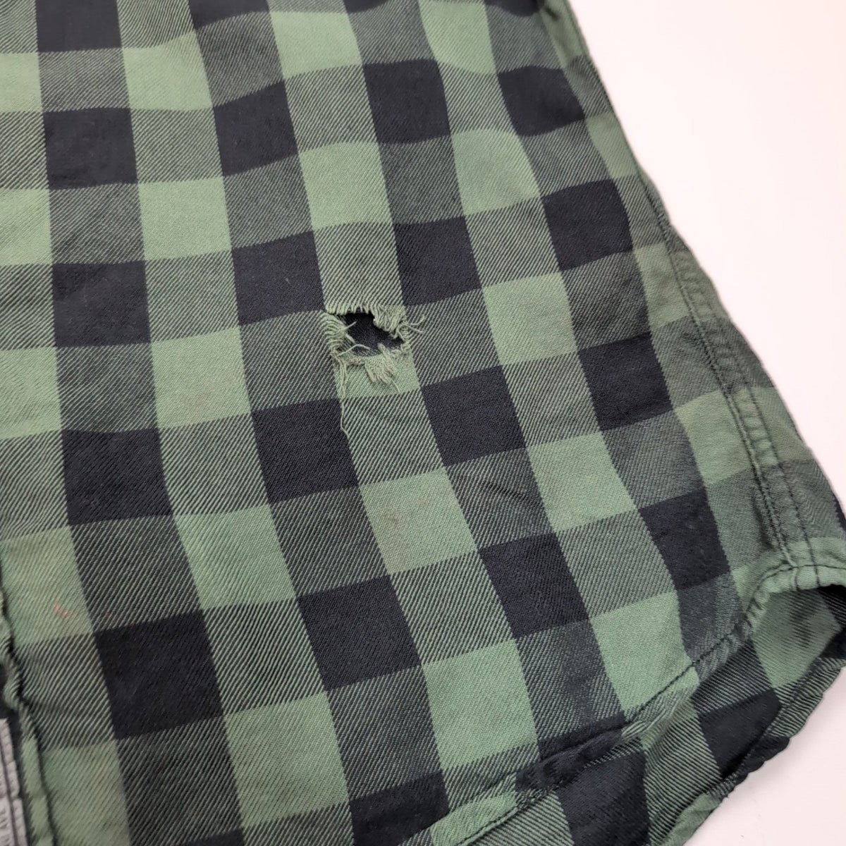 Chemise Harley Davidson flanelle M kaki noir carreaux manches courtes vintage