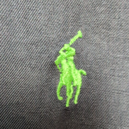 Chemise Ralph Lauren M Lin Soie Gris Anthracite Logo Vert Classic Fit