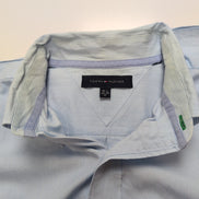 Chemise Tommy Hilfiger Homme Taille M/L Bleu Clair Rayée Coton Poche