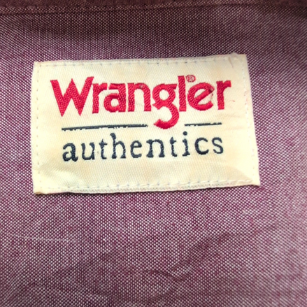 Chemise Wrangler Manche Courte Bordeaux Unie Taille M Deux Poches