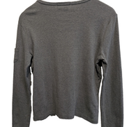 Pull LAUREN Ralph Lauren M gris coton Made in USA logo RL manches longues 
