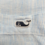 Chemise Vineyard Vines Tucker L 100% lin bleu rayures Classic Fit